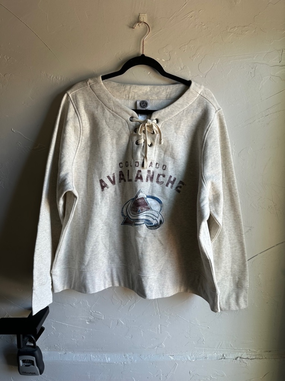 Colorado Avalanche Lace Up Sweatshirt NHL Hockey Cropped Women’s Sz 2XL